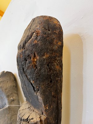 Lot 233 - A carved wooden granary ladder
