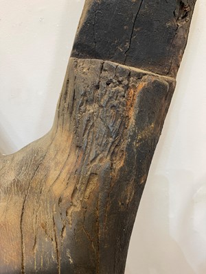 Lot 233 - A carved wooden granary ladder