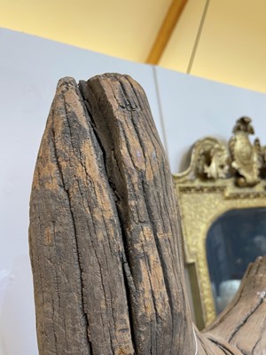 Lot 231 - A carved wooden granary ladder