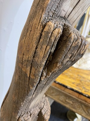 Lot 231 - A carved wooden granary ladder