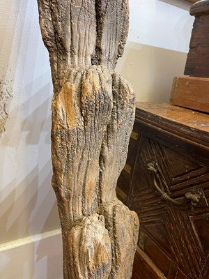Lot 232 - A carved wooden granary ladder