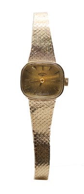 Lot 498 - A ladies' 9ct gold Rotary mechanical bracelet watch