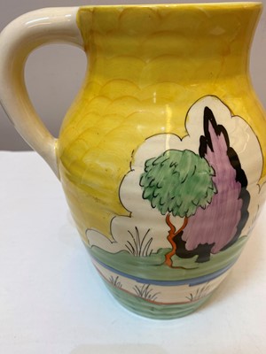 Lot 74 - A Clarice Cliff 'Yellow Japan' Isis jug