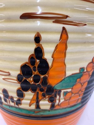 Lot 52 - A Clarice Cliff 'Orange Trees and House' Lotus jug