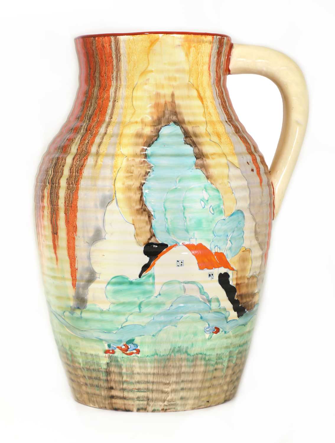 Lot 53 - A Clarice Cliff 'Forest Glen' Lotus jug