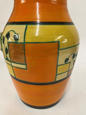 Lot 54 - A Clarice Cliff 'Branch and Squares' Lotus jug
