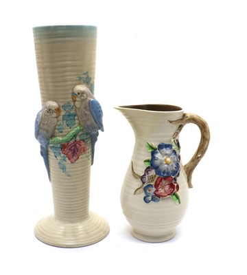 Lot 154 - A Clarice Cliff 'Budgerigar' vase