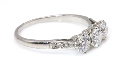 Lot 369 - A three stone diamond ring