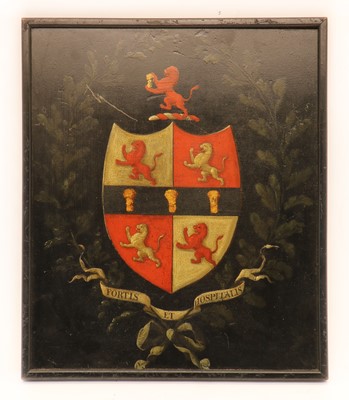 Lot 162A - An Irish painted armorial coach panel