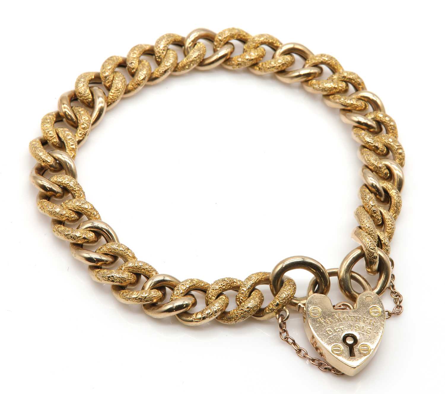 Lot 77 - An early 20th century hollow gold curb chain bracelet