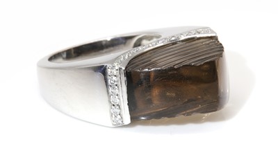 Lot 292 - A white gold smoky quartz and diamond ring, attributed to Amanda Wakeley, c.2007