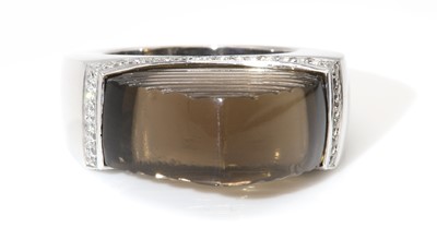 Lot 292 - A white gold smoky quartz and diamond ring, attributed to Amanda Wakeley, c.2007