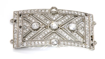 Lot 160 - A two row diamond set plaque de cou, or bracelet centrepiecec.1905