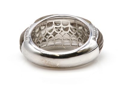 Lot 296 - An 18ct white gold smoky and diamond bombé ring, by Amanda Wakeley, c.2007
