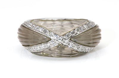 Lot 296 - An 18ct white gold smoky and diamond bombé ring, by Amanda Wakeley, c.2007