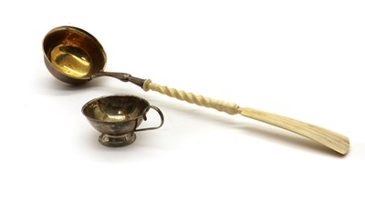 Lot 52 - A Continental white metal Toddy Ladle