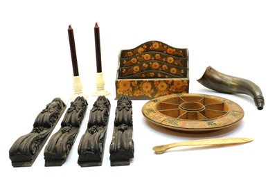 Lot 170 - A series of four carved wood furniture mounts