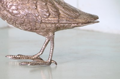 Lot 363 - A silver model of a standing lapwing bird