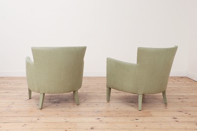 Lot 160 - A pair of upholstered tub chairs