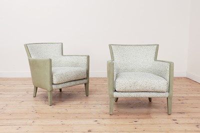 Lot 160 - A pair of upholstered tub chairs