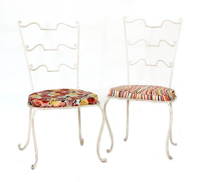 Lot 297 - A pair of painted wrought iron garden chairs