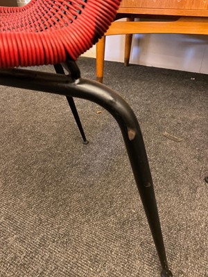 Lot 295 - Four metal and vinyl string chairs