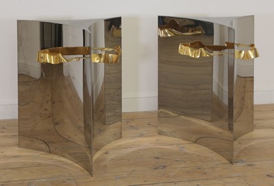 Lot 286 - A pair of 'Infinity' polished aluminium table bases