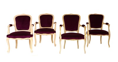 Lot 301 - A set of four white-painted armchairs