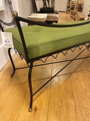 Lot 434 - A wrought iron bench