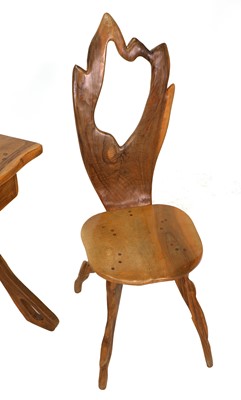 Lot 442 - An olive wood desk and chair
