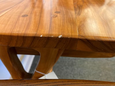 Lot 442 - An olive wood desk and chair