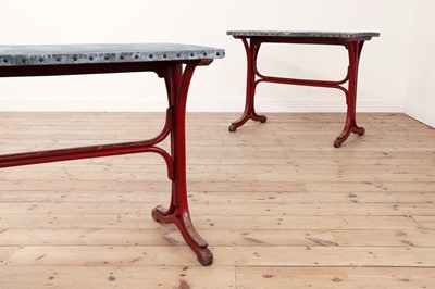 Lot 542 - A pair of painted bentwood bistro tables