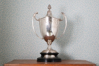 Lot 357 - An Edwardian stylish two-handled silver cup and cover