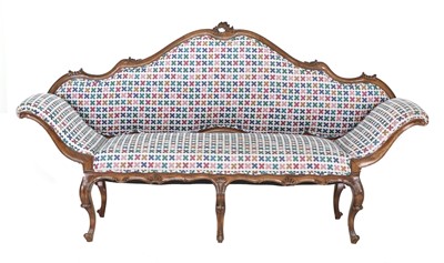 Lot 374 - A Louis XV-style mahogany-framed settee