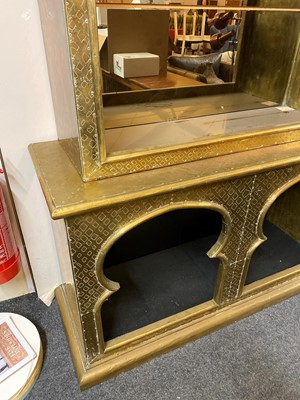 Lot 307 - A Moorish-style brass-mounted bookcase