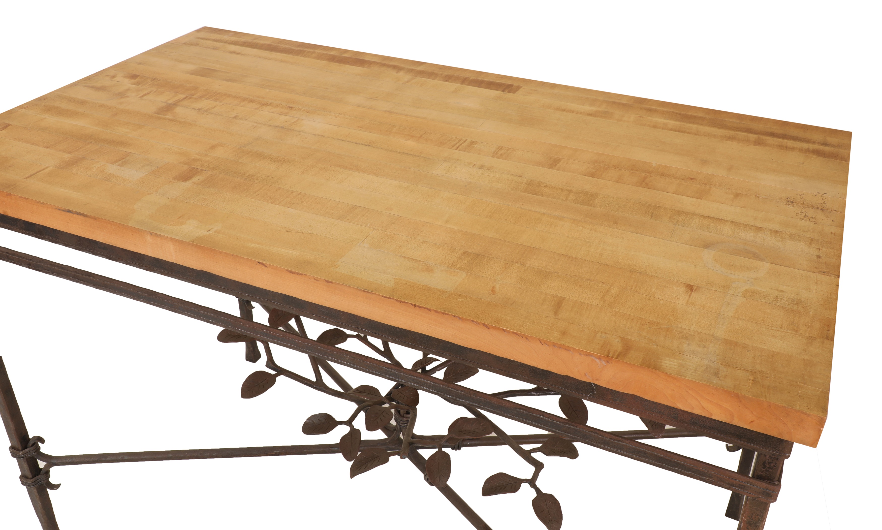 Lot 201 A wrought iron console table,