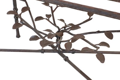 Lot 201 - A wrought iron console table