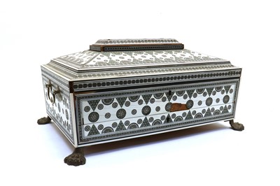 Lot 333 - A Vizagapatam inlaid ivory work box