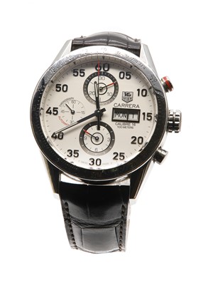 Lot 583 - A gentlemen's stainless steel Tag Heuer 'Carrera' automatic chronograph strap watch, c.2010