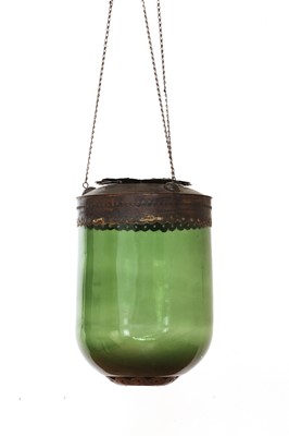 Lot 442 - An Eastern aqua glass lantern