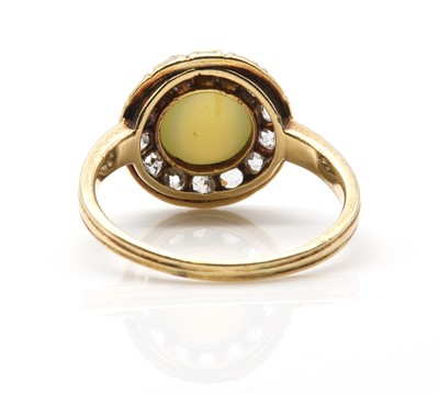 Lot 54 - A late Victorian chrysoberyl and diamond circular cluster ring