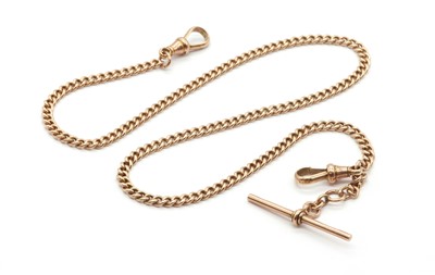 Lot 320 - A 9ct gold curb link Albert chain