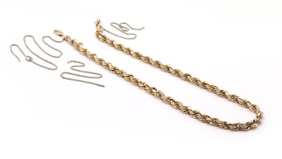 Lot 237 - A 9ct gold hollow rope link chain