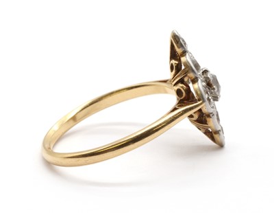 Lot 8 - A gold diamond navette shaped cluster ring