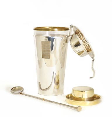 Lot 108 - An Art Deco silver-plated 'The Barman' cocktail shaker