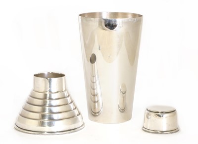 Lot 102 - An Art Deco silver-plated cocktail shaker