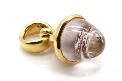Lot 491 - An 18ct gold rose quartz 'Mikado Bouquet' acorn pendant, by Tamara Comolli