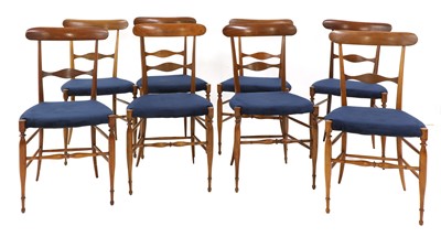 Lot 425 - A set of eight walnut Campanino Chiavari chairs