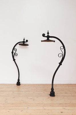 Lot 464 - A pair of cast iron gas lamp arms