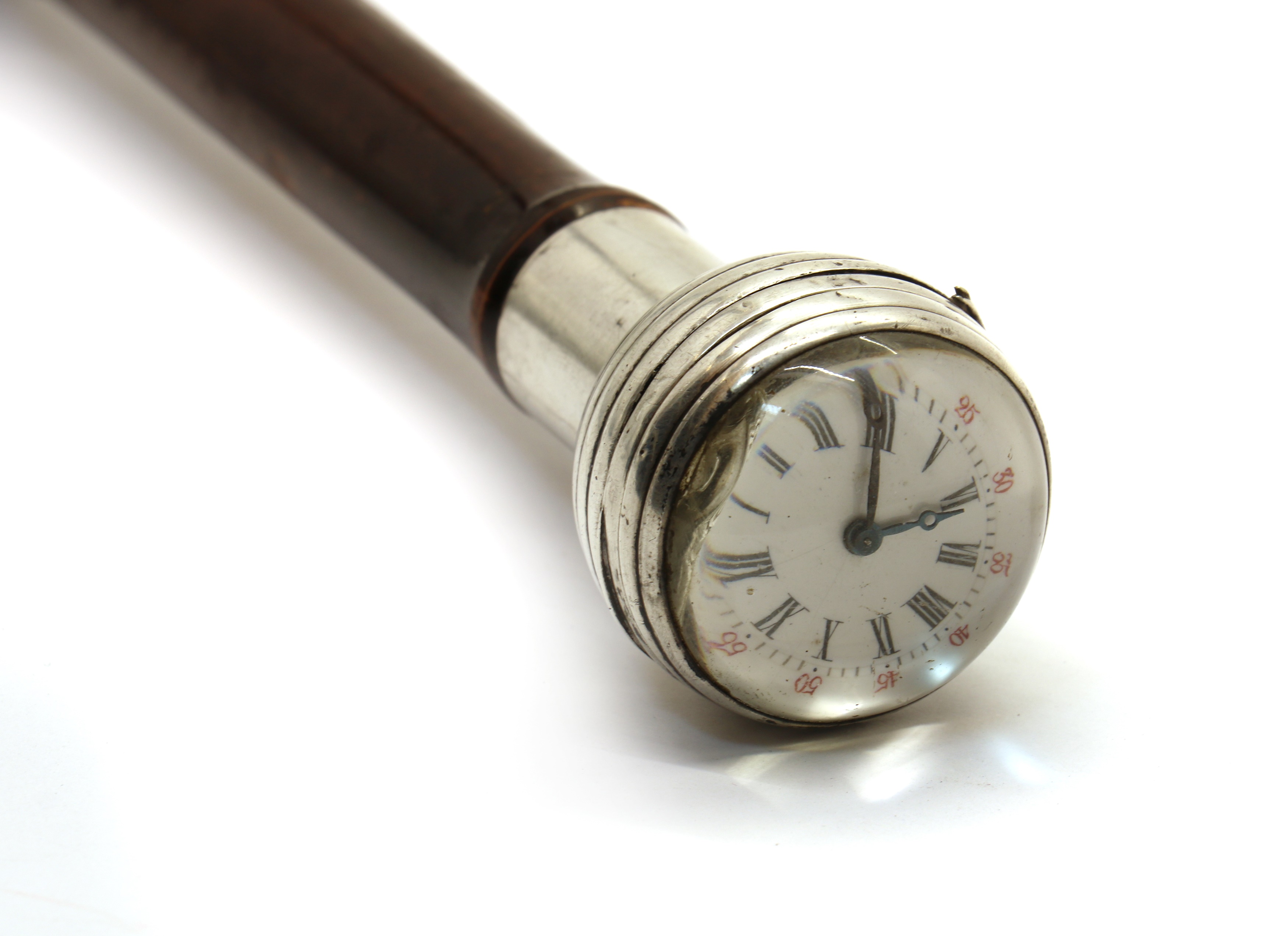 Lot 322 A French novelty silver walking stick,